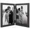 Americanflat Hinged Picture Frame with Wide, Beveled Molding and Shatter-Resistant Glass - Modern Metal Picture Frame Displays Two Photos - Elegant Photo Frames for Tabletop Display